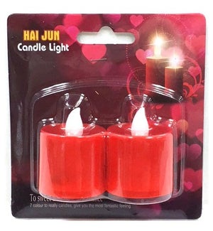 TEALIGHT CANDLE: 2 PK LED, 1.5" RED #D6132-RD (PK 12)
