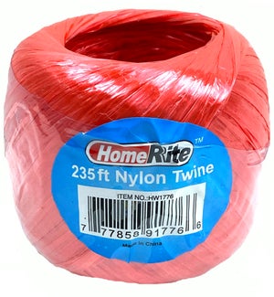 TWINE: NYLON, RED, 235 FT #HW1776 (PK 12/48)