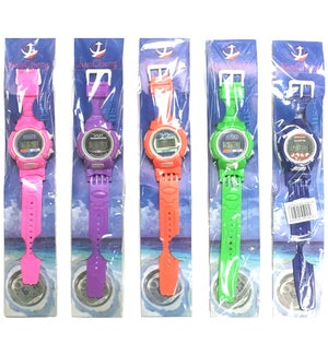 WATCH: KIDS W/SILICONE STRAP, ASST. NEON COLORS (PK 50)
