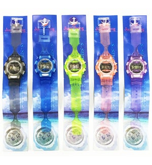 WATCH: KIDS W/SILICONE STRAP, ASST. TRANSLUCENT COLORS (PK 10/50)