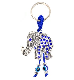 KEYCHAIN: BLUE EYE, LARGE ELEPHANT #68131 (PK 12)
