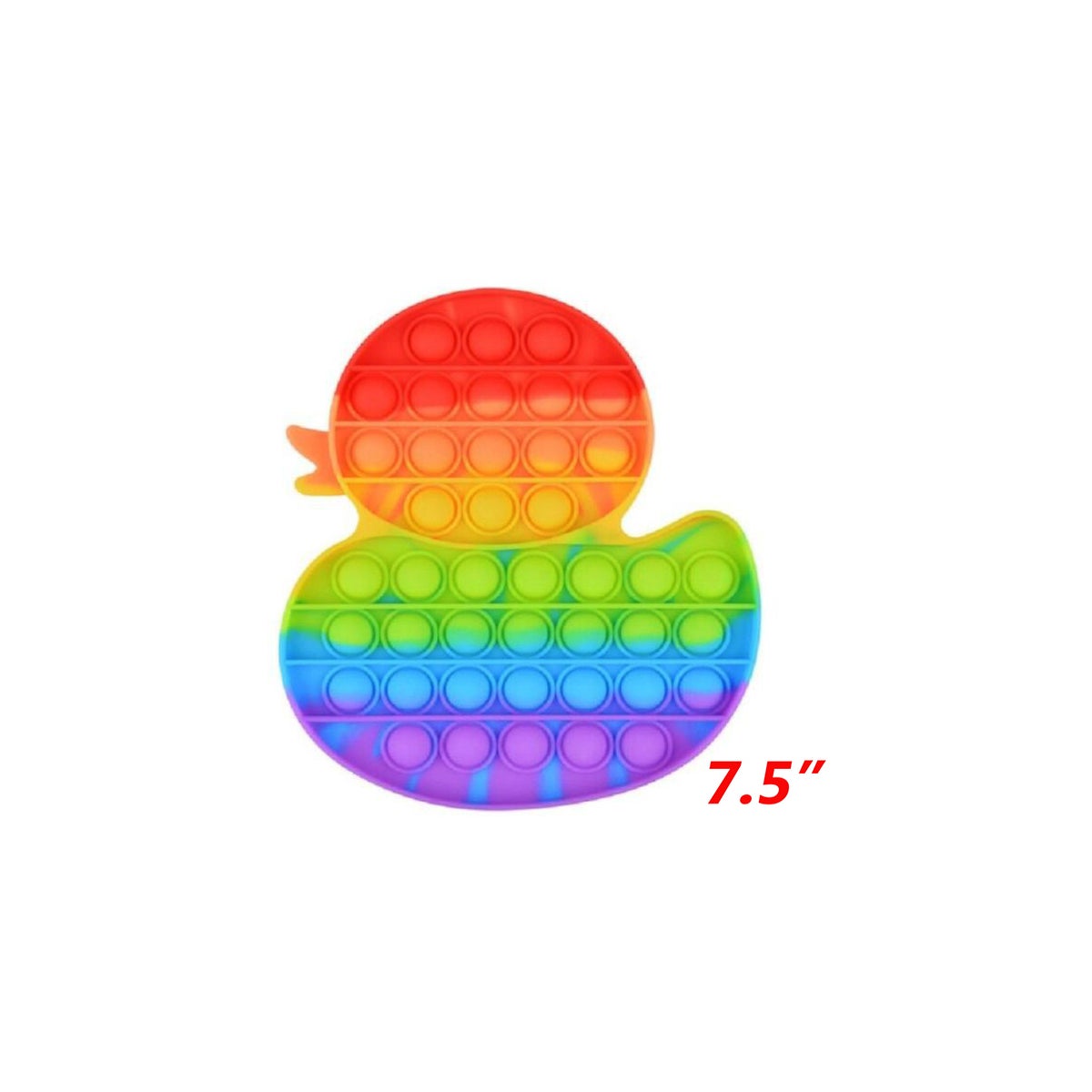 FIDGET POPPIT: 7.5 RAINBOW DUCK (PK 12) - novelties (nv)