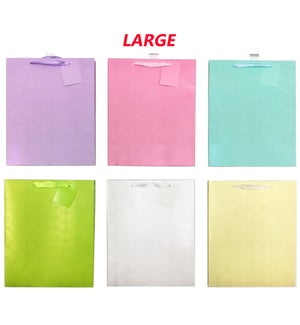 GIFT BAG: SOLID COLORS, 10.25"x12.5", LARGE #GN1293-L (PK 12/144)