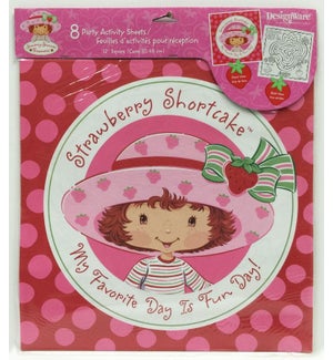 PARTY SUPPLY: STRAWBERRY SHORTCAKE, PARTY ACTIVITY SHEETS #3292293