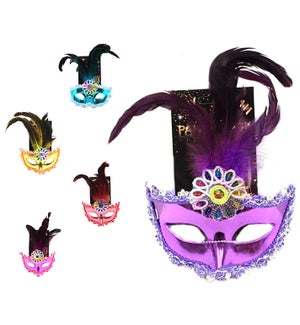 PARTY MASK: FLOWER & FEATHERS #42146 (PK 12/144)