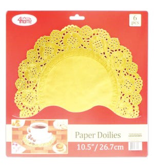 GOLD DOILIES: 6 CT, 10.5" ROUND #02413 (PK 24/240)