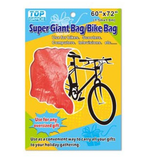 GIFT BAG: 60"x72", PLASTIC SUPER GIANT GIFT/BIKE BAG #70266 (PK 48)