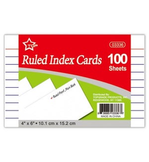 INDEX CARDS: 4" X 6", 50 CT #03336 (PK 48)