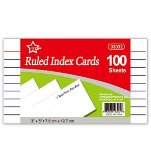 INDEX CARDS: 3" X 5", 100 CT #03032 (PK 48)