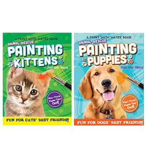 #415 BOOK: PAINT W/WATER, CATS & DOGS (PK 48)