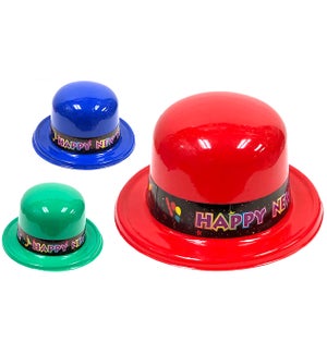 NEW YEAR HAT: PLASTIC, DERBY, ASST. #D5068/79568 (PK 12/144)