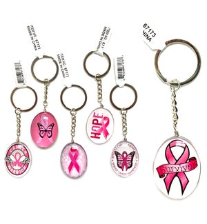 BREAST CANCER: KEYCHAIN, OVAL #67173 (PK 12)