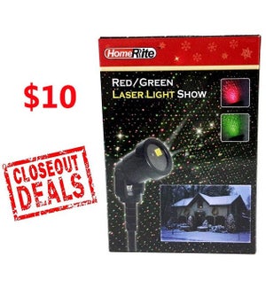 XMAS LIGHT: LASER PROJECTION, RED/GREEN #GX8401 (PK 1/10) ($22>$10)