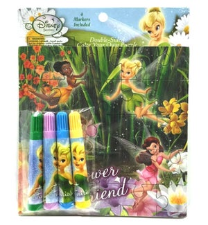 PUZZLE: DISNEY FAIRIES, DOUBLE SIDED, W/4 MARKERS, 7"x7" #12834A (PK 48)