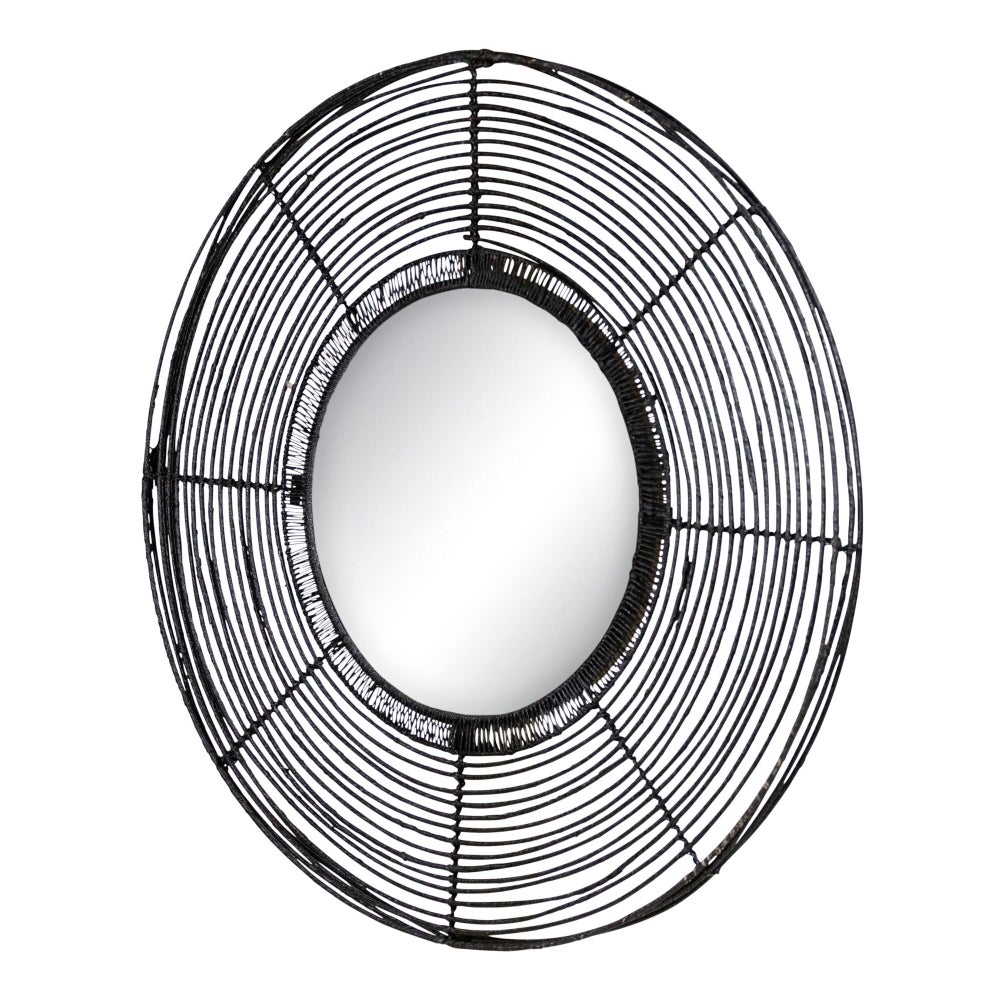 Beehive Round Mirror in Black