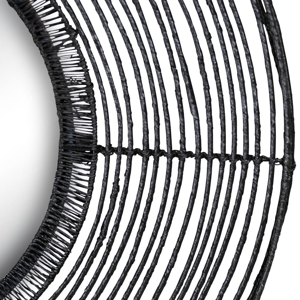 Beehive Round Mirror in Black