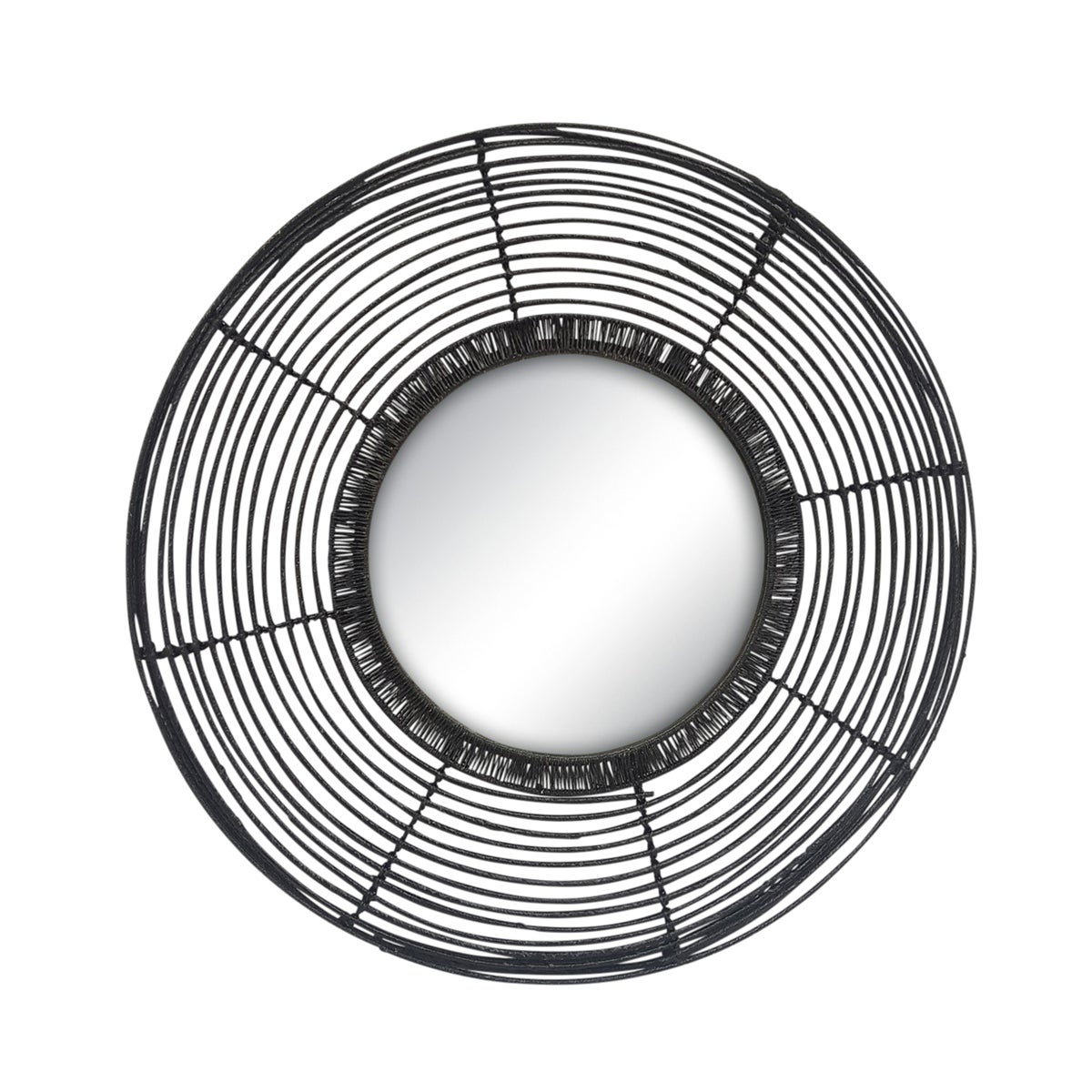 Beehive Round Mirror in Black