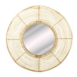 Beehive Round Mirror in Natural