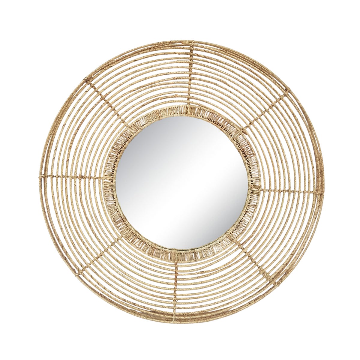 Beehive Round Mirror in Natural