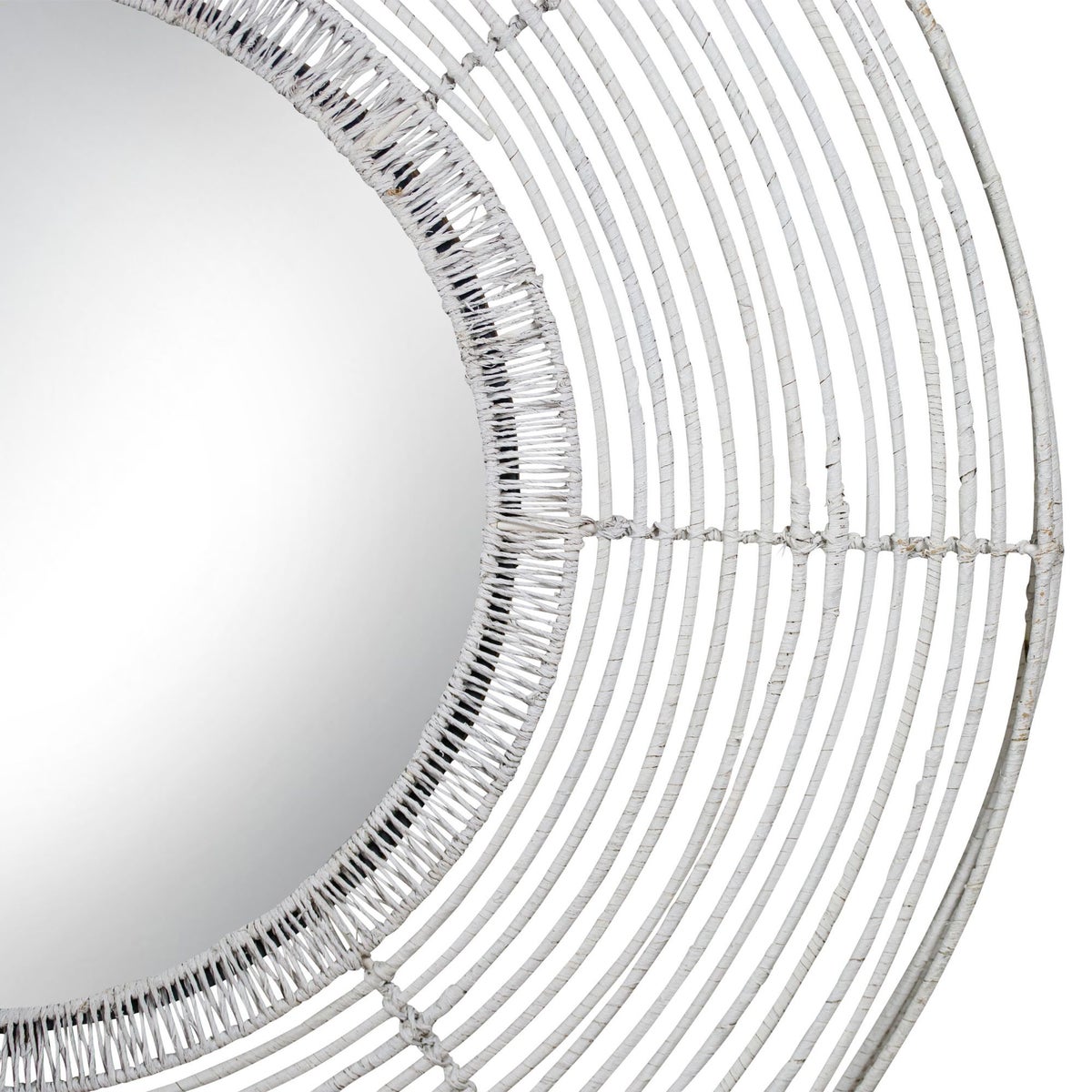 Beehive Round Mirror in White