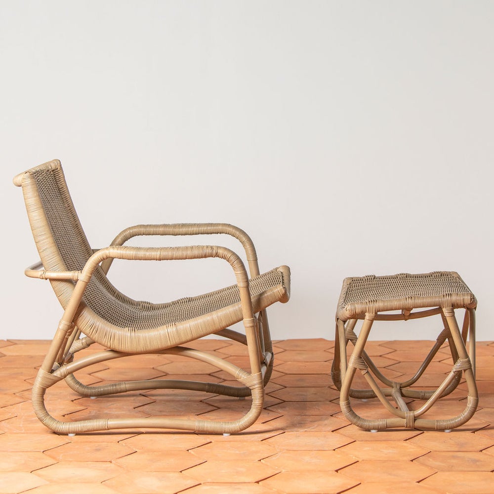 Bodega Lounge Chair + Ottoman in Grey