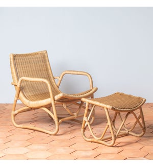 Bodega Lounge Chair + Ottoman in Natural