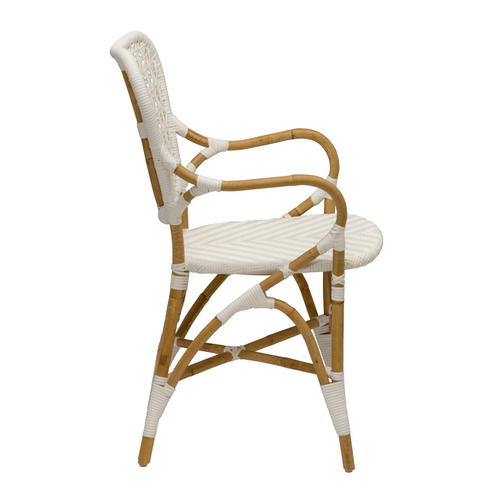 Clemente Arm Chair in Natural/White
