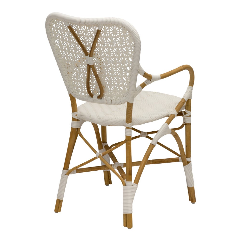 Clemente Arm Chair in Natural/White