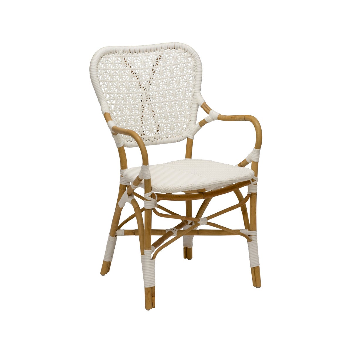 Clemente Arm Chair in Natural/White