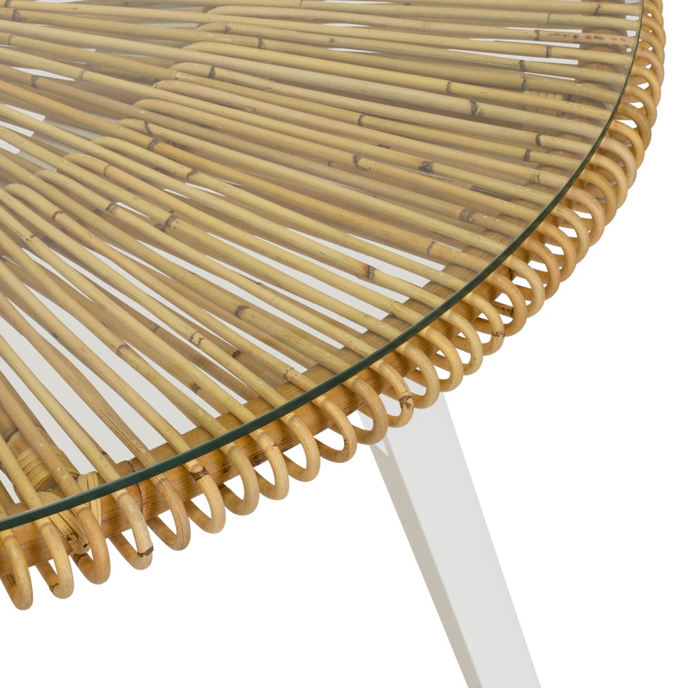 Clemente Dining Table in Natural/White