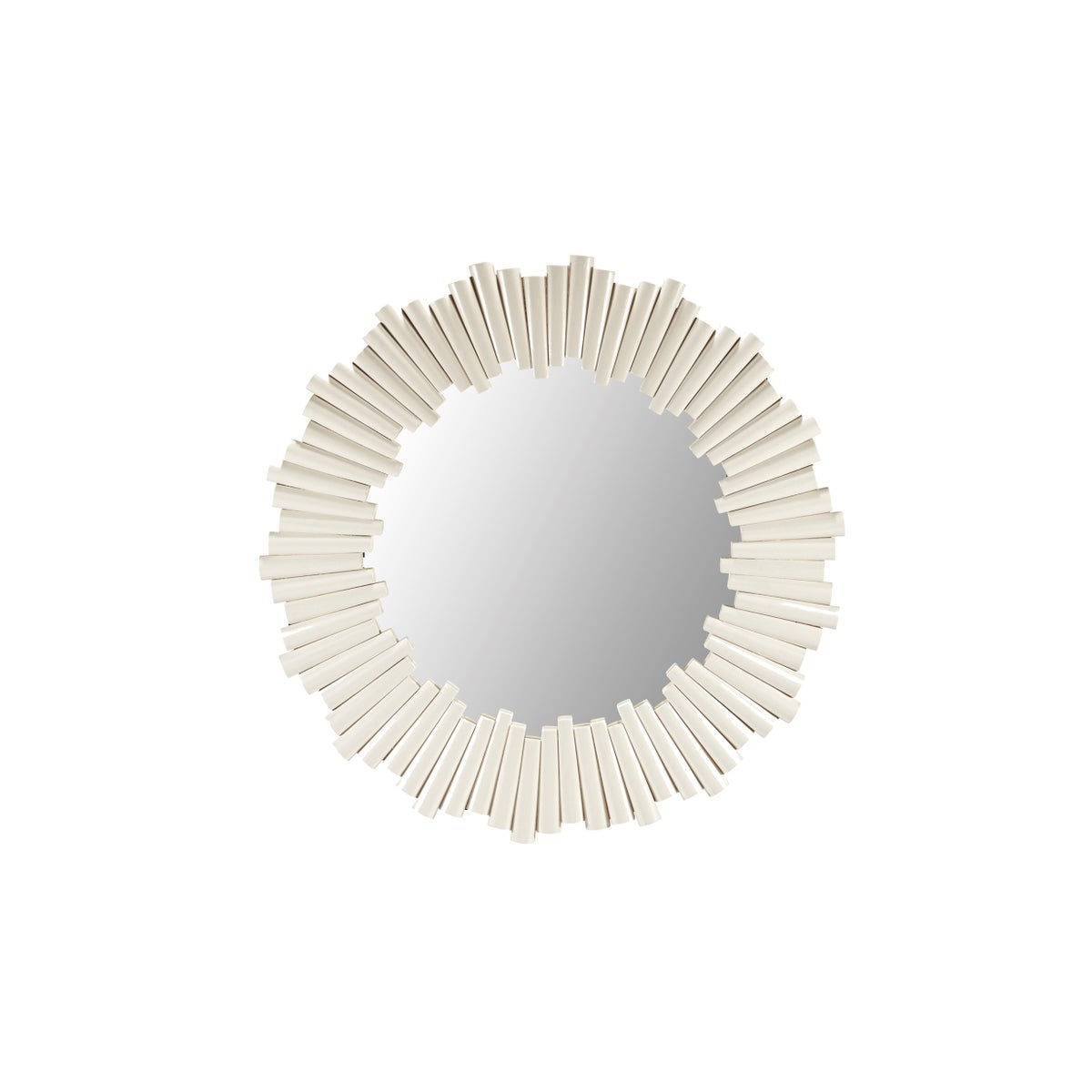 Charles Round Mirror in White