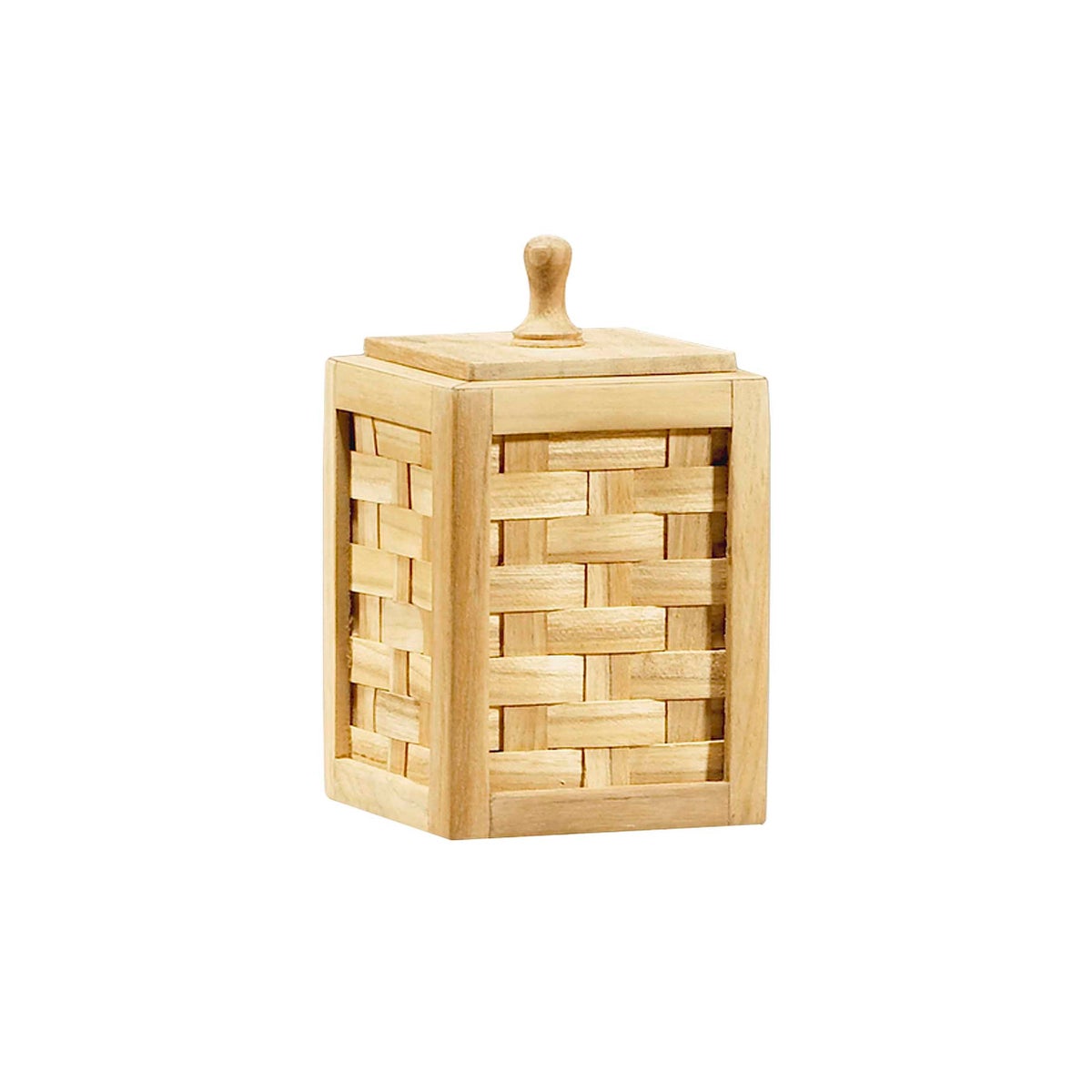 Q-Tip Holder in Teak Woven