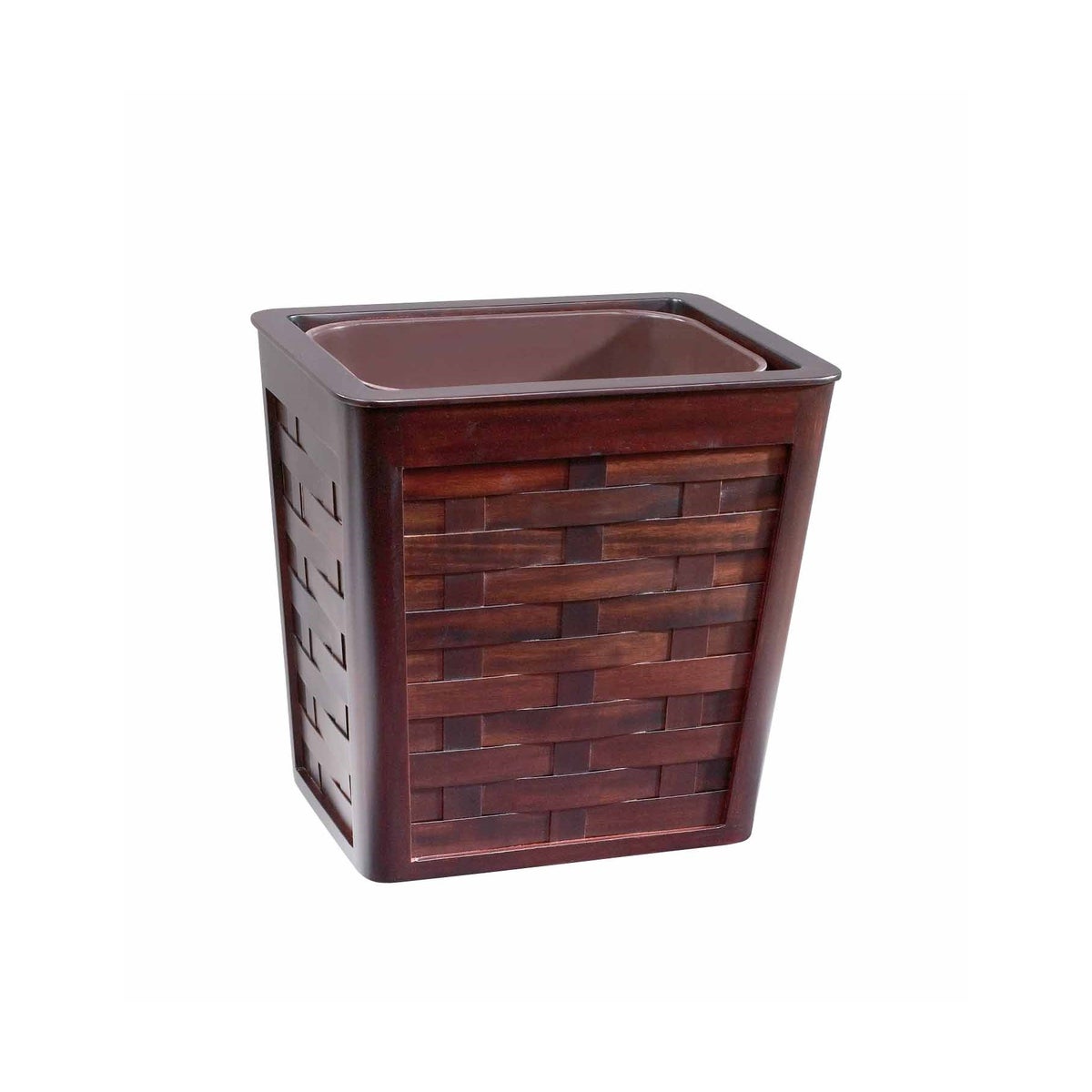 Woven Wastebasket in Mahogany
