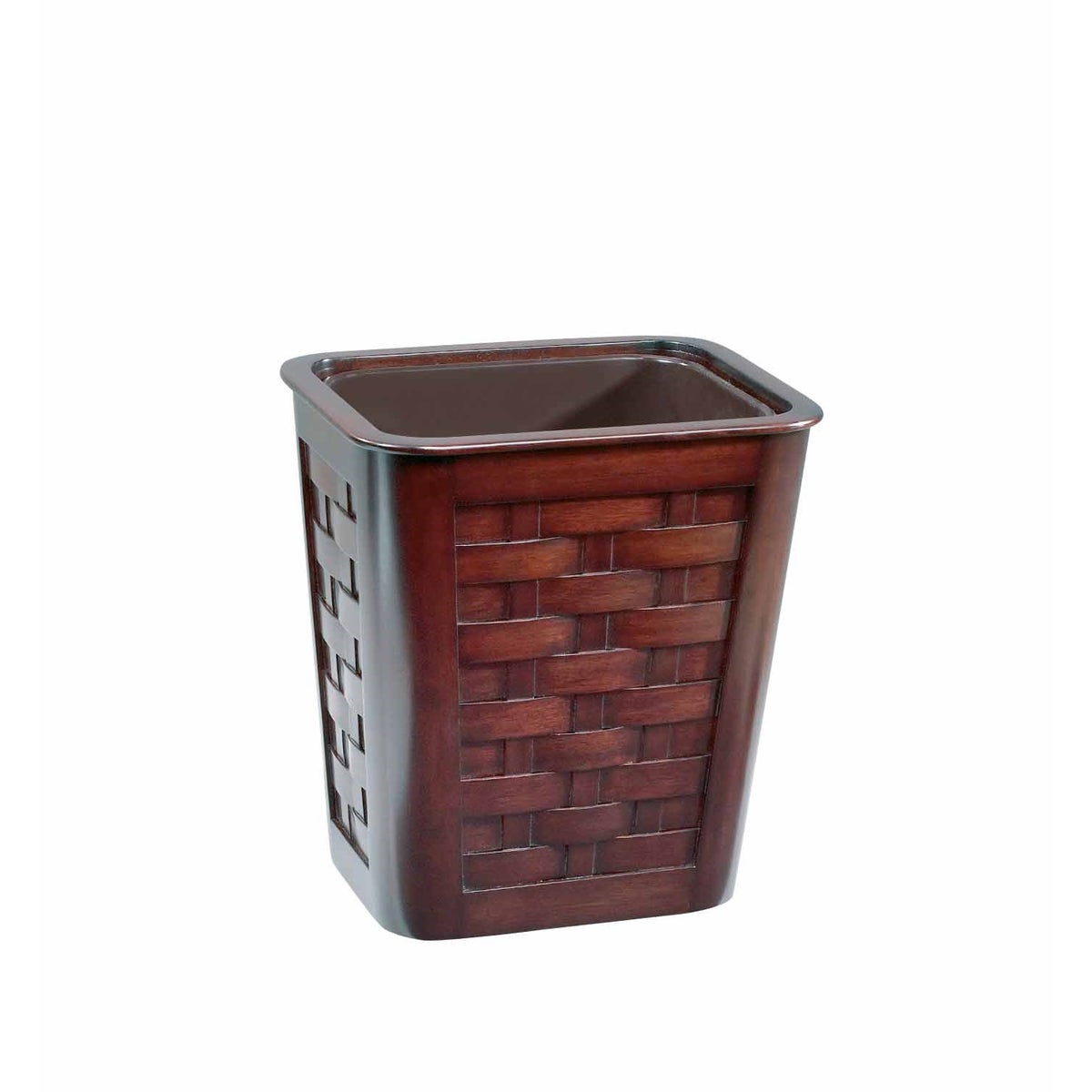 Woven Small Wastebasket in Mahogany