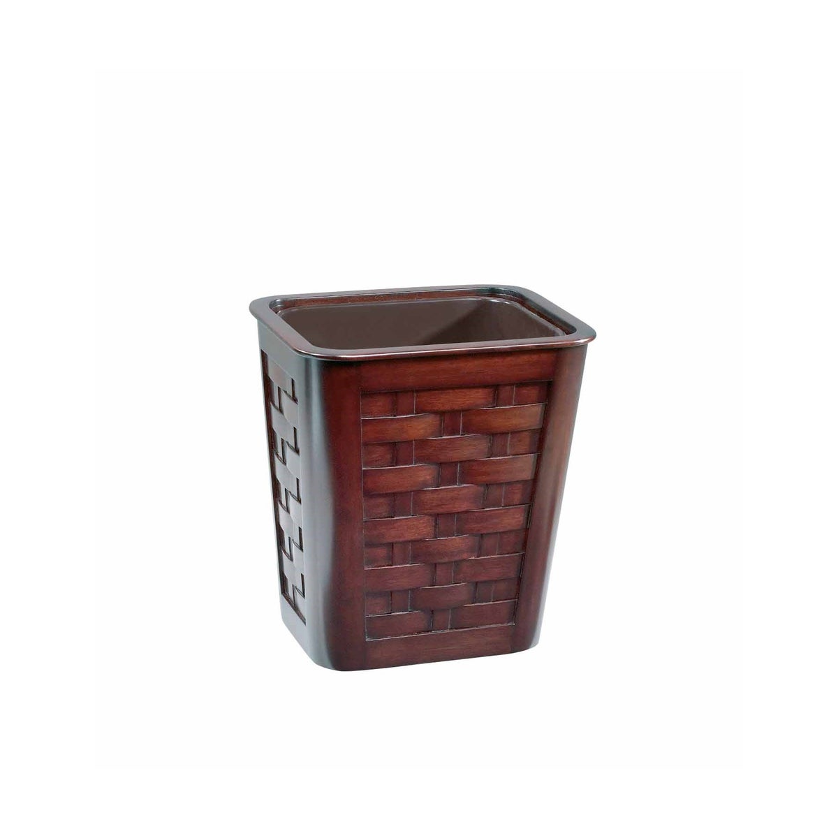Woven Small Wastebasket in Mahogany