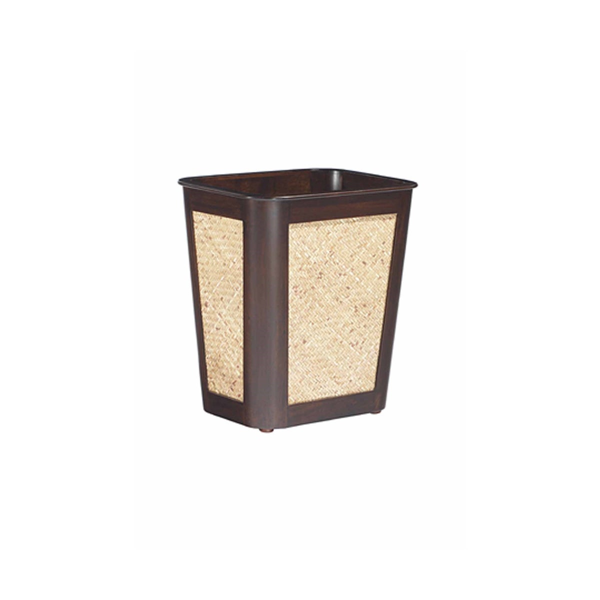 Small Mahogany/Rattan Wastebasket