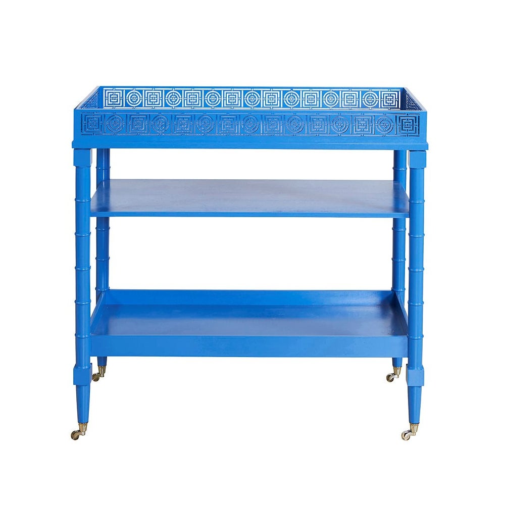 Mayfair Circle Squares Bar Cart in Blue