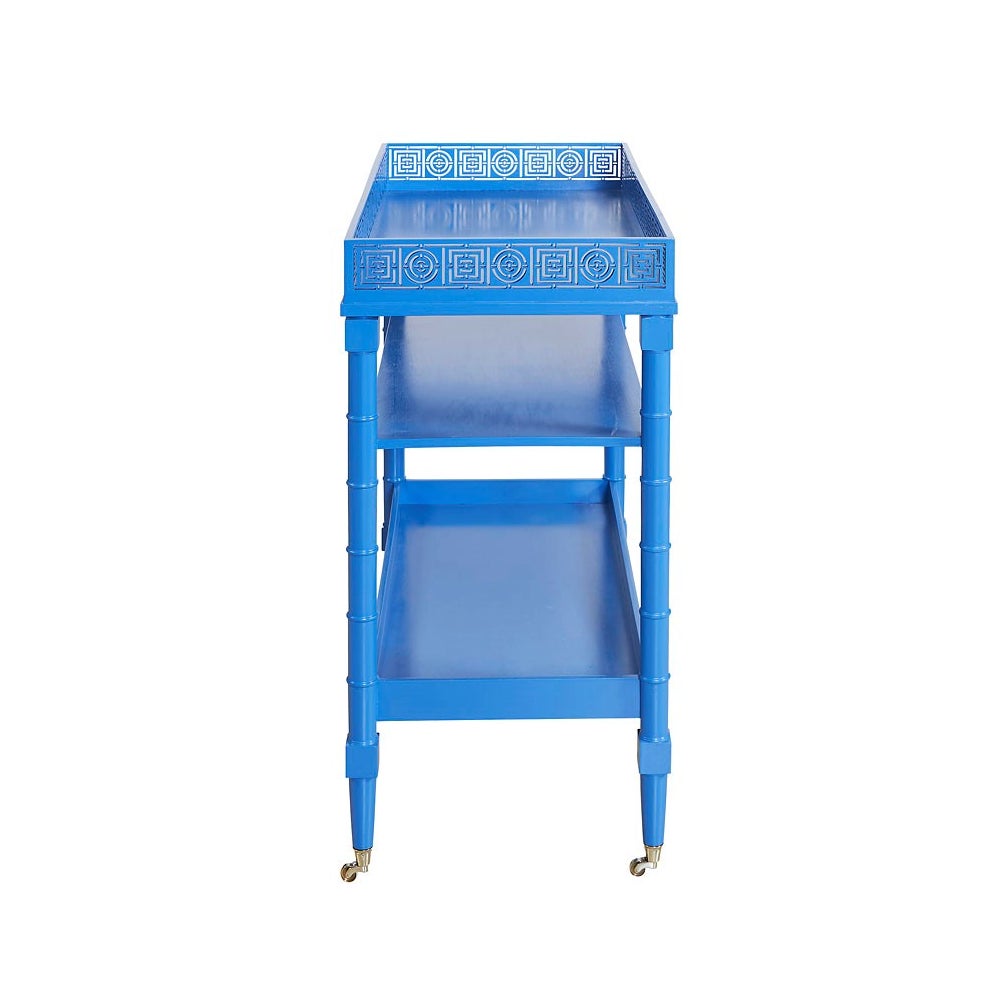 Mayfair Circle Squares Bar Cart in Blue