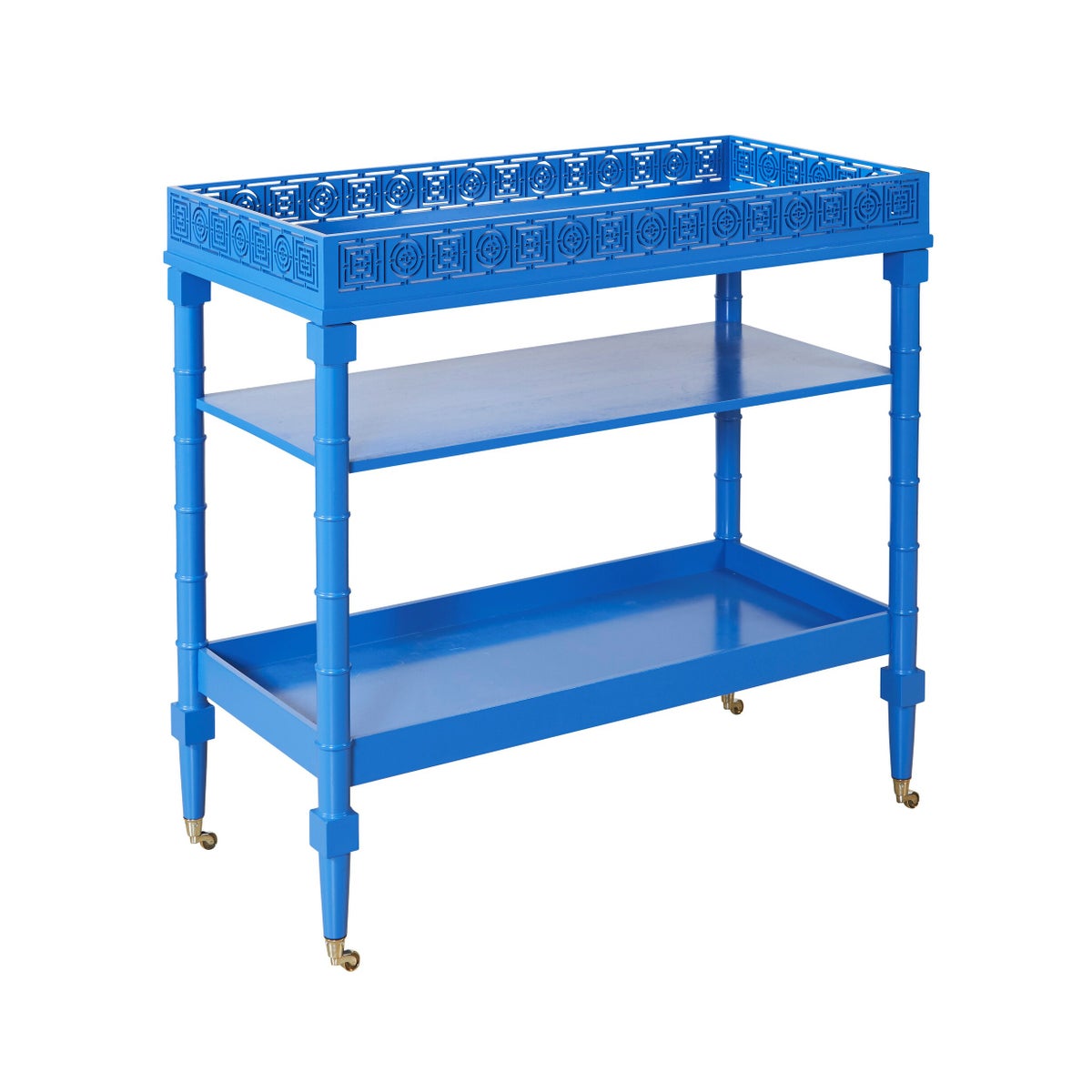 Mayfair Circle Squares Bar Cart in Blue