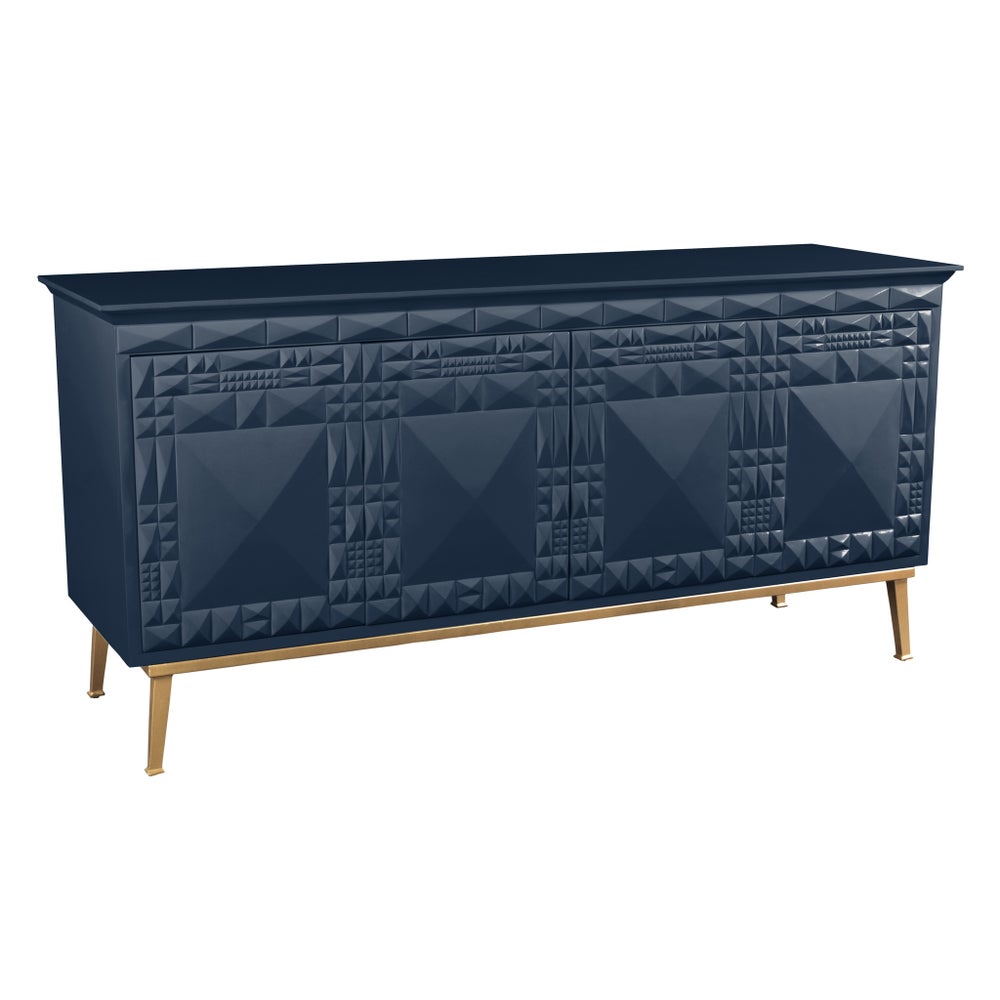 Pyramids Credenza in Blue