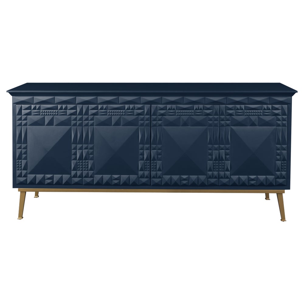 Pyramids Credenza in Blue