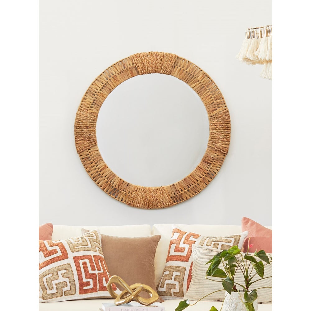 Folha Round Mirror in Natural