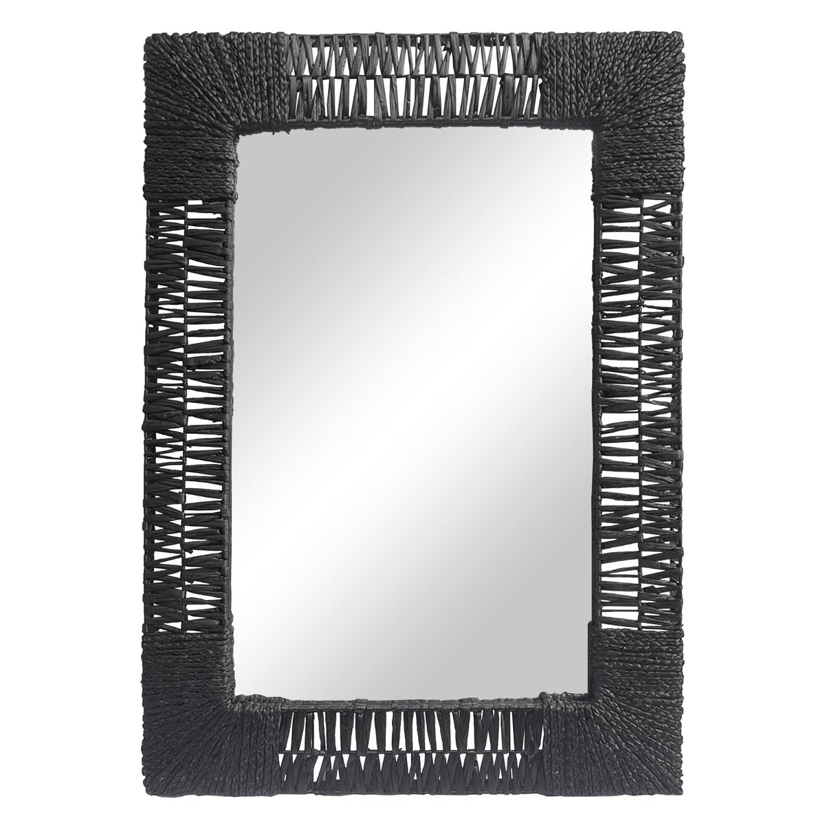 Folha Rectangular Mirror in Black