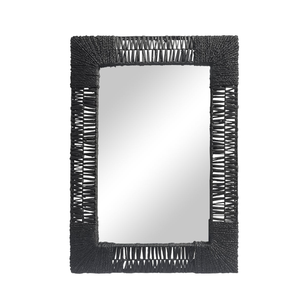 Folha Rectangular Mirror in Black