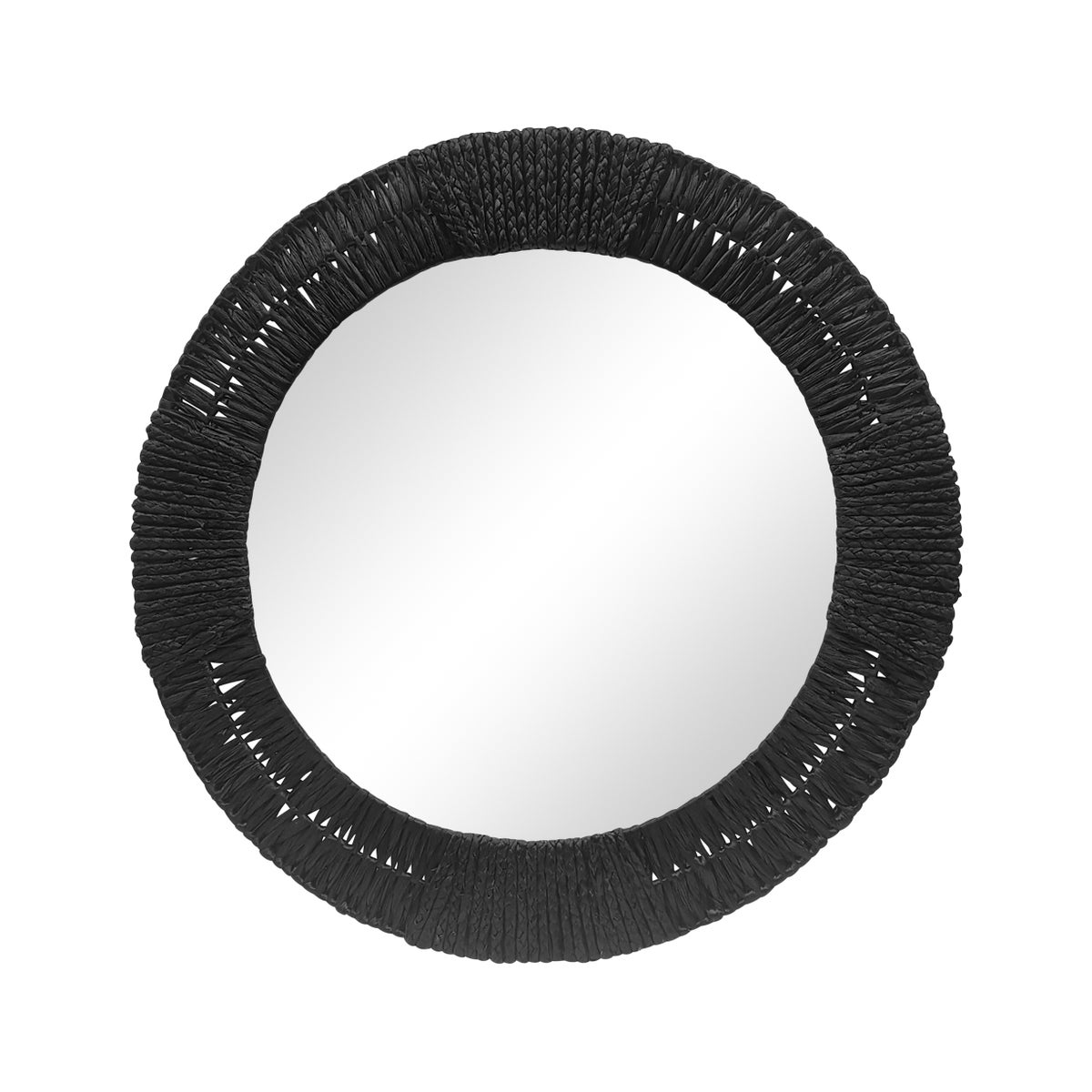 Folha Round Mirror in Black