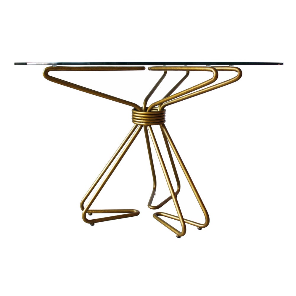 Hairpin Dining Table Base in Gold