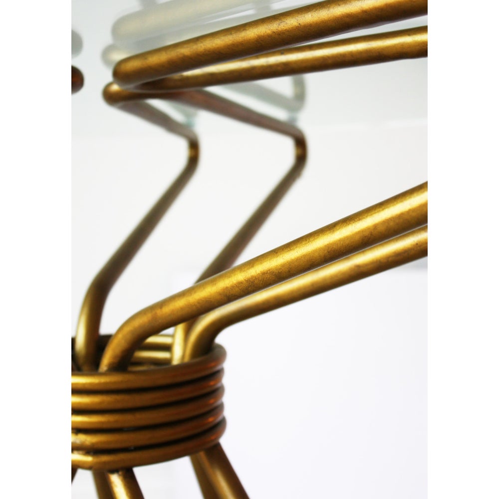 Hairpin Dining Table Base in Gold