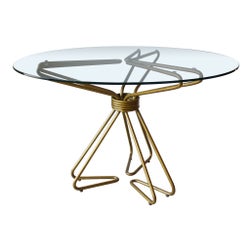 Hairpin Dining Table Base in Gold