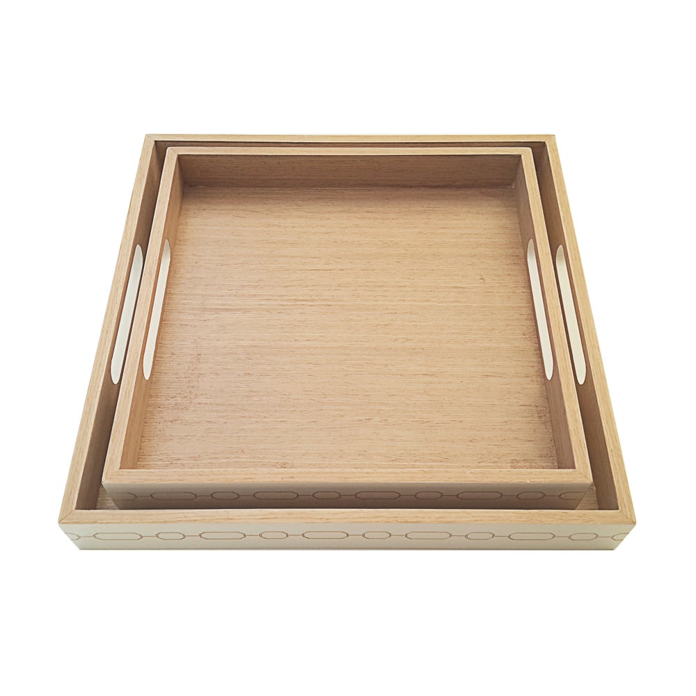Norma Square Nesting Trays (2) in White
