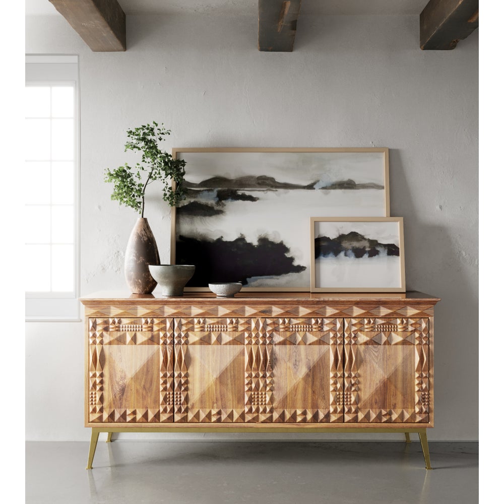 Pyramids Credenza in Natural